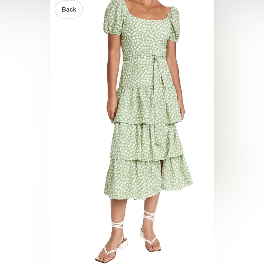 LIKELY Lottie Dress in Sage/White Multi Size 2